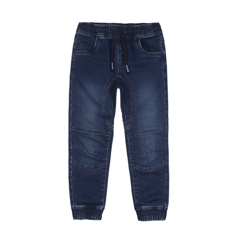 knit denim joggers
