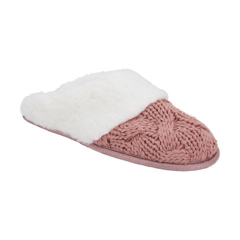 Elevated Cable Knit Scuff Slippers | Kmart