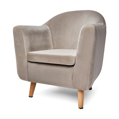 Kid S Velvet Chair Grey Kmart