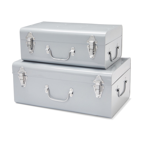 2 Pack Decorative Storage Trunks Grey Kmart