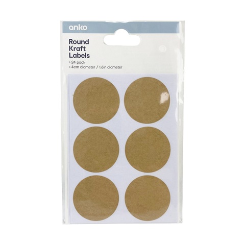 round kraft stickers