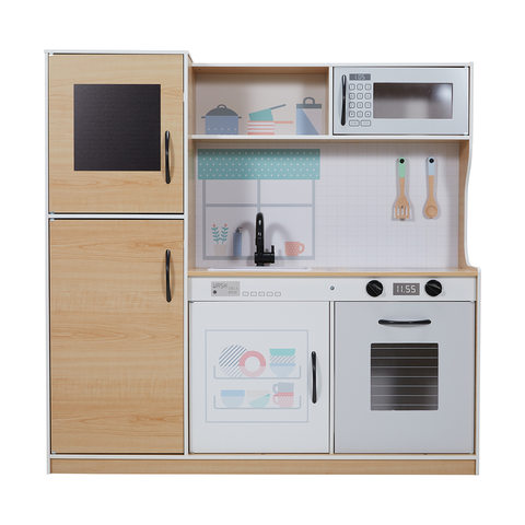 large wooden kitchen playset kmart big island design amazon prime microwave carts