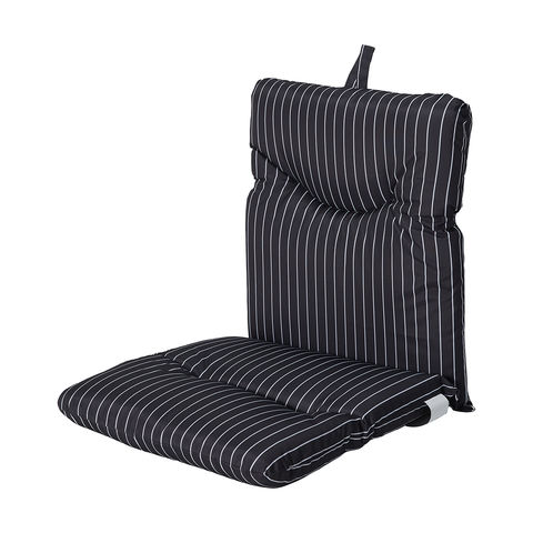 Outdoor Highback Cushion Grey Stripe, Round Outdoor Chair Cushions Kmart