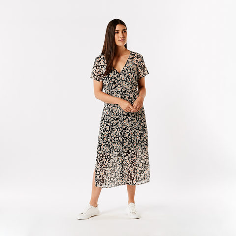 short sleeve button dress