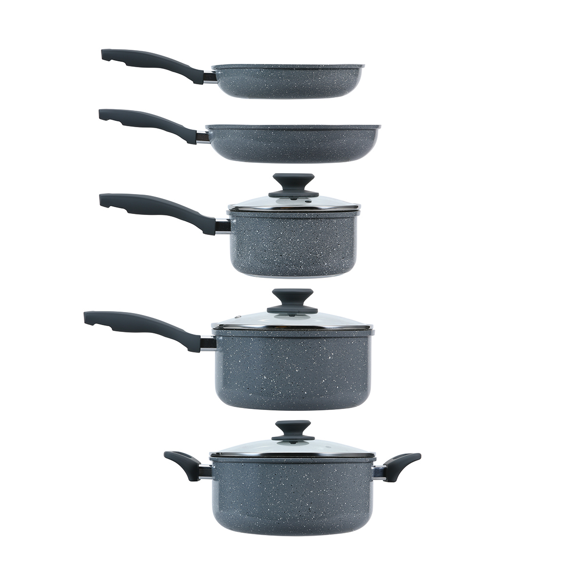 5 Piece Cookware Set Stone Grey Kmart