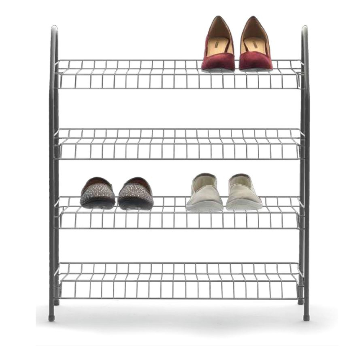 4Tier Shoe Rack Silver Look Kmart