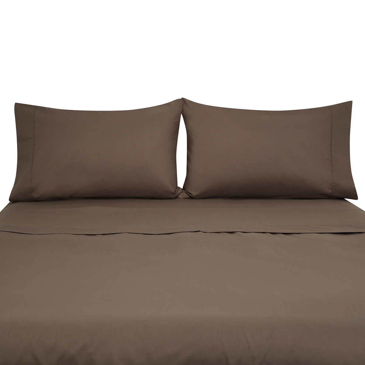 180 Thread Count Sheet Set Double Bed, Mocha Kmart
