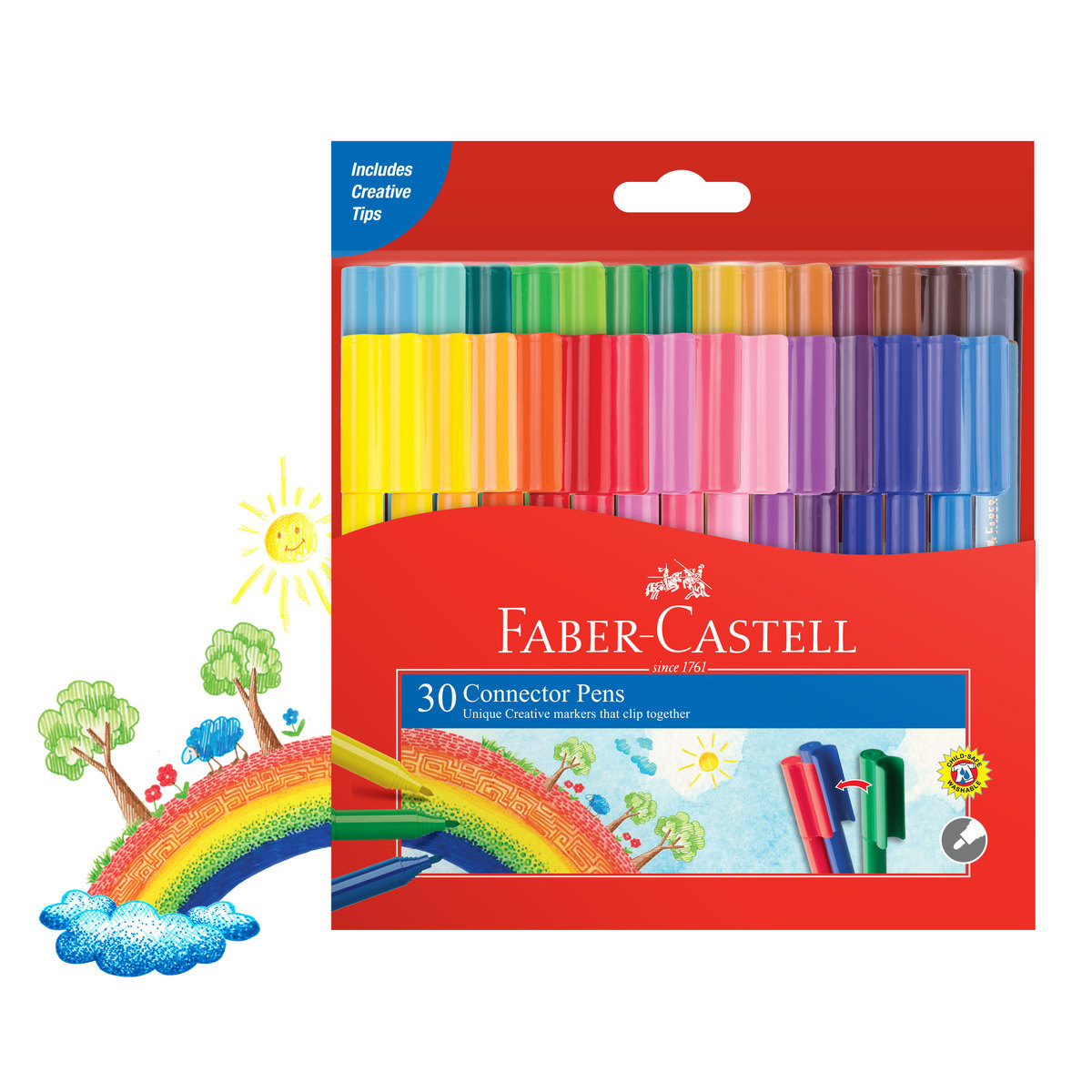 FaberCastell Connector Pens Pack of 30 Kmart