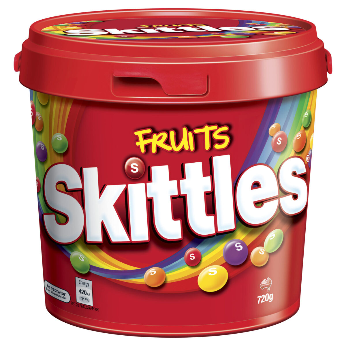 skittles fruits party bucket 720g kmart