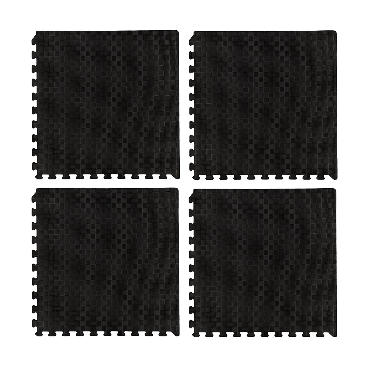 EVA Solid Floor Tiles 4 Pack Black Kmart