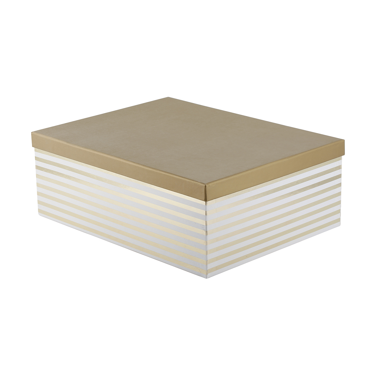 Extra large gold look stripe gift box kmart