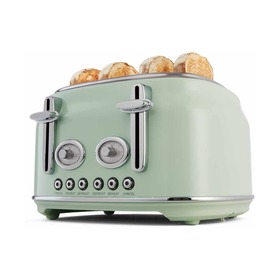 4 slice stainless steel retro toaster mint kmart