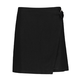 Buckle Linen Blend Mini Skirt