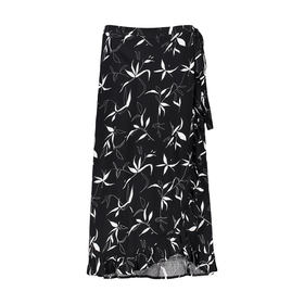 maxi ruffle wrap skirt