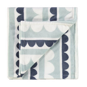 scallop coral fleece cot